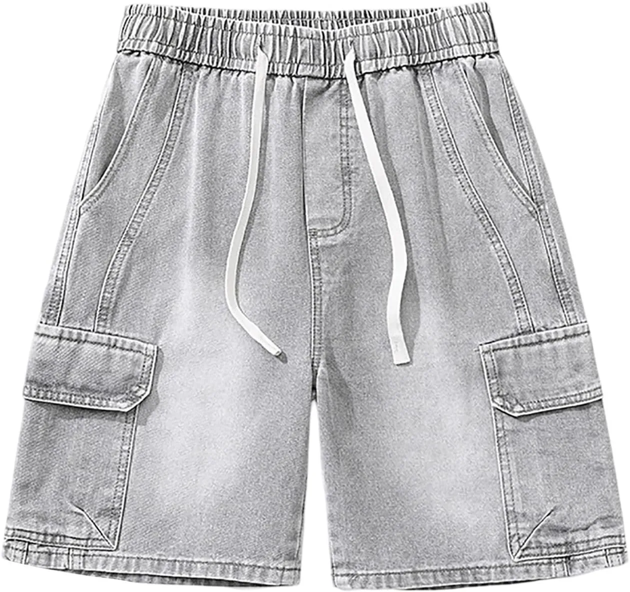 Mens Baggy Jean Shorts Loose Fit Long Denim Shorts Casual Summer Y2K Streetwear Clothes
