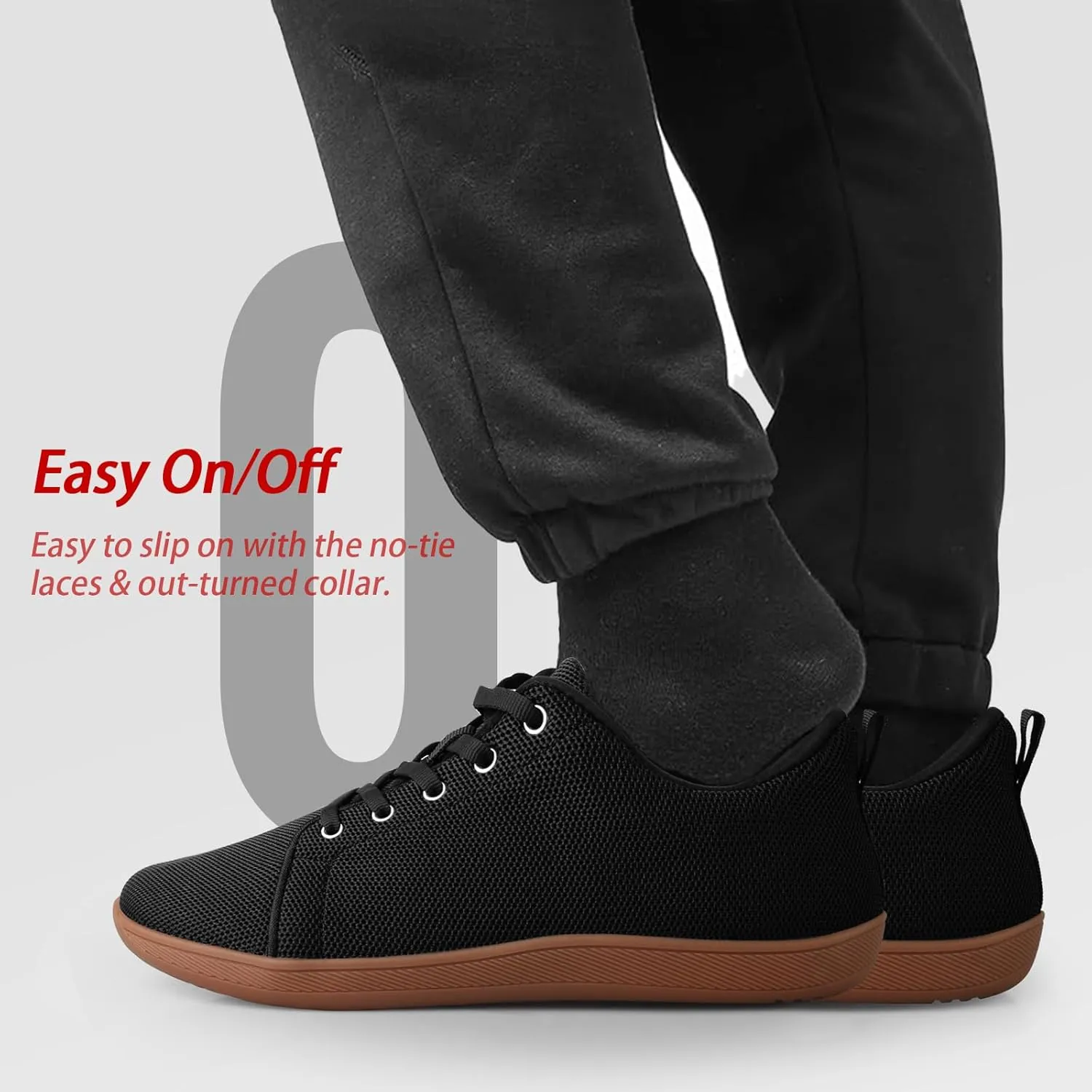 Men's Barefoot Shoes Minimalist Slip on Cross-Trainer Shoes Wide Toe Walking Shoes Zero Drop Sole Trail Running Sneakers Gym Workout Casual