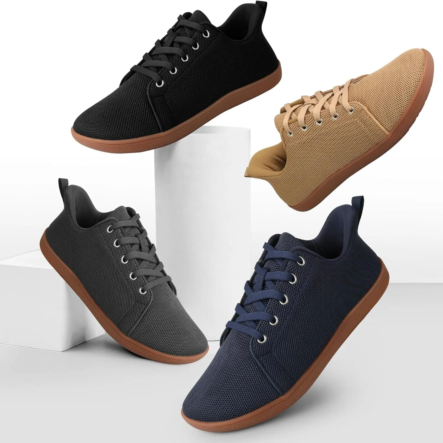 Men's Barefoot Shoes Minimalist Slip on Cross-Trainer Shoes Wide Toe Walking Shoes Zero Drop Sole Trail Running Sneakers Gym Workout Casual