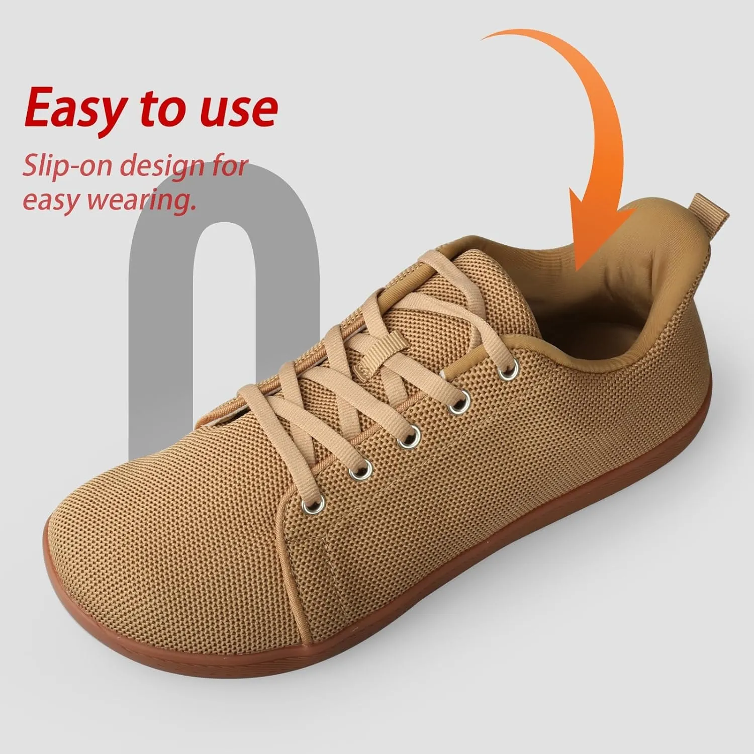 Men's Barefoot Shoes Minimalist Slip on Cross-Trainer Shoes Wide Toe Walking Shoes Zero Drop Sole Trail Running Sneakers Gym Workout Casual