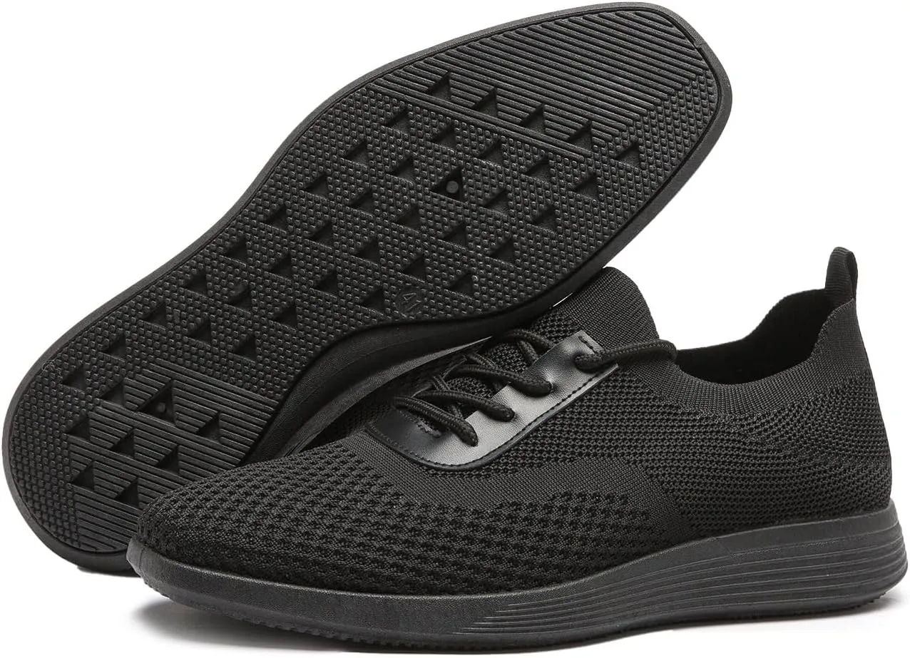 Mens Casual Oxfords Shoes Knit Men's Fashion Dress Sneakers Lightweight Breathable Business Walking Shoes Comfortable Tennis