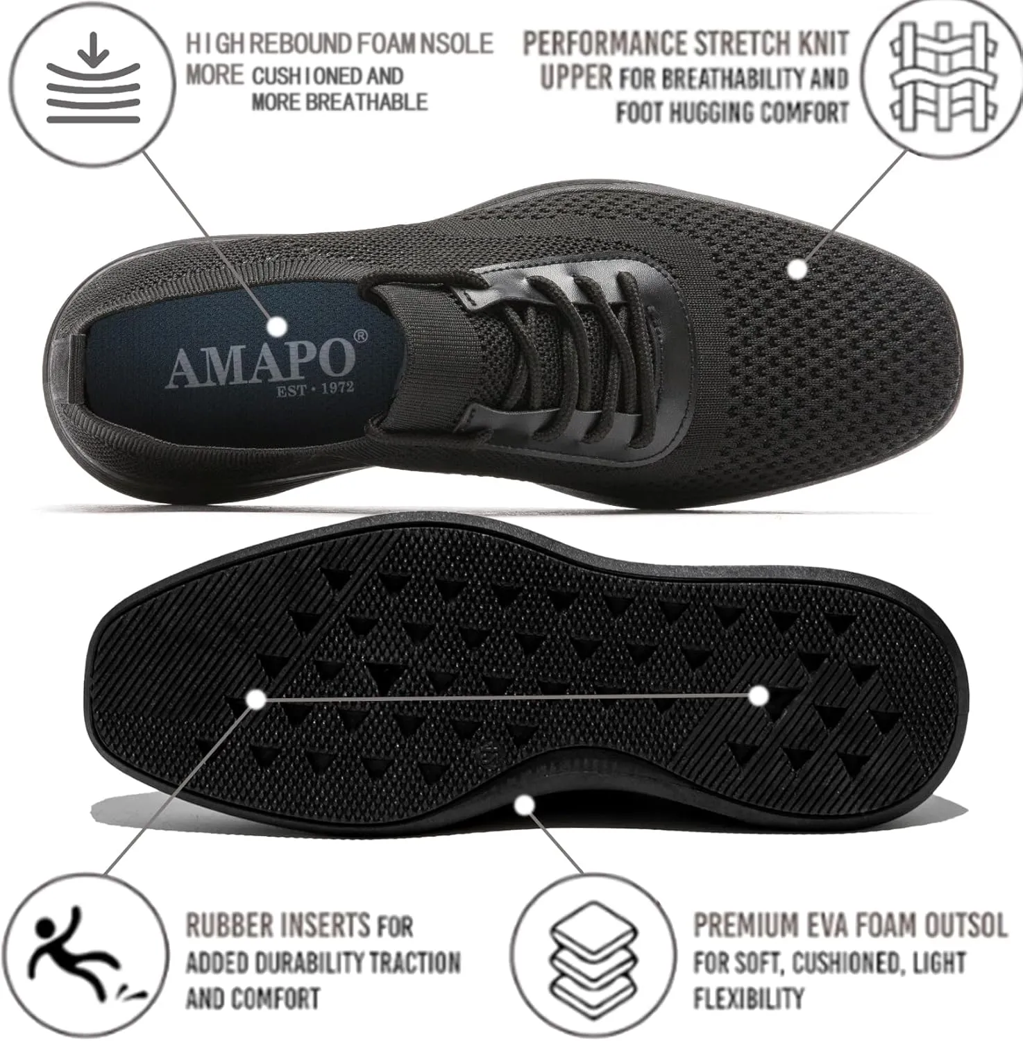 Mens Casual Oxfords Shoes Knit Men's Fashion Dress Sneakers Lightweight Breathable Business Walking Shoes Comfortable Tennis