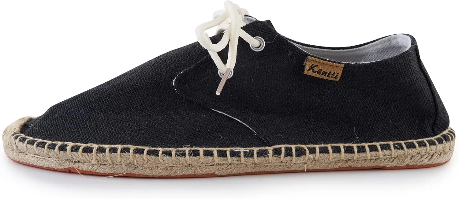 Men's Lace up Casual Canvas Slip on Flat Espadrille Shoes
