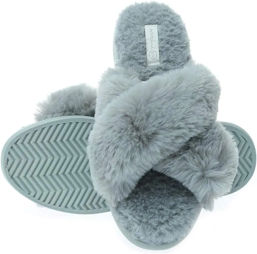 Millffy womens slippers cross band Mrs slip on flip flop slippers open toe house slippers for summer
