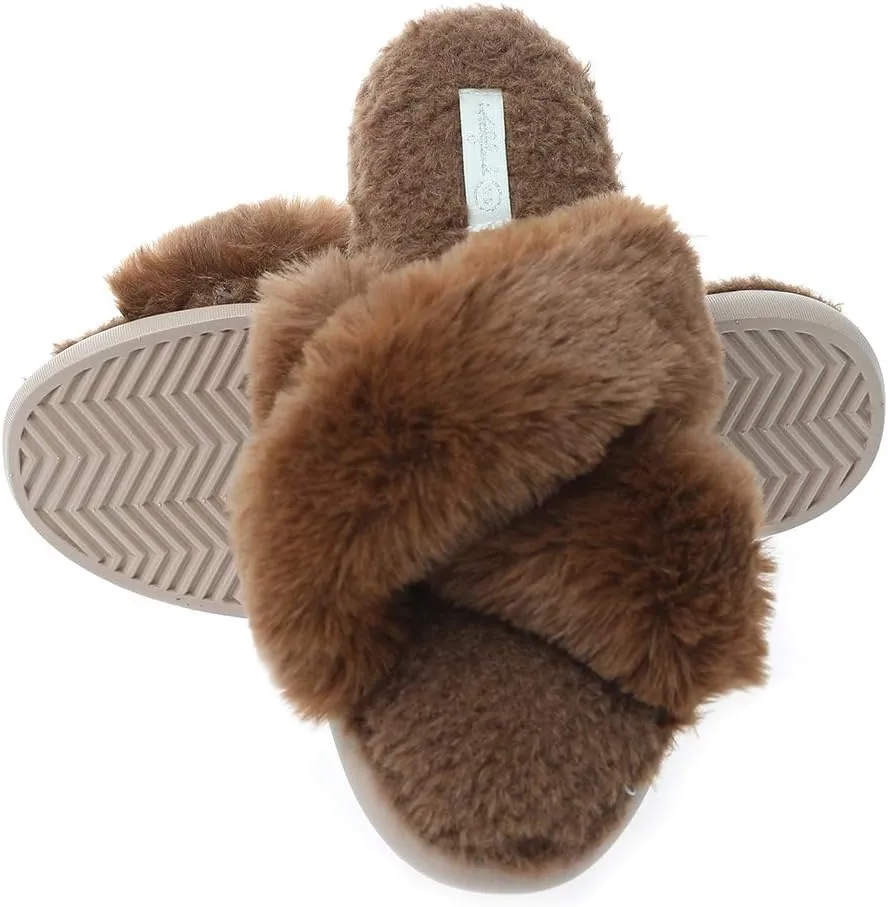 Millffy womens slippers cross band Mrs slip on flip flop slippers open toe house slippers for summer