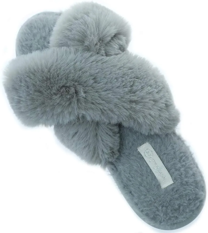 Millffy womens slippers cross band Mrs slip on flip flop slippers open toe house slippers for summer