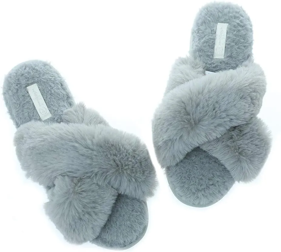 Millffy womens slippers cross band Mrs slip on flip flop slippers open toe house slippers for summer