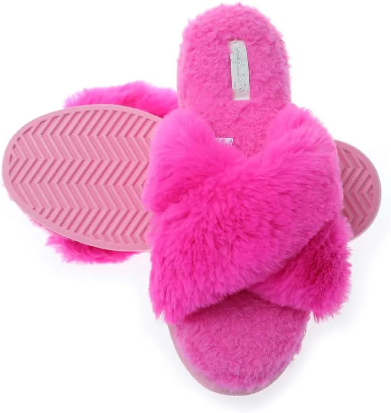 Millffy womens slippers cross band Mrs slip on flip flop slippers open toe house slippers for summer
