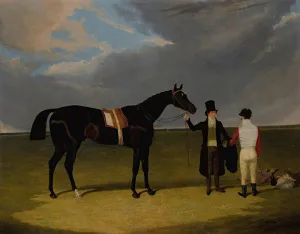 Mr. Wagstaff's the Saddler with Jockey and Trainer at Doncaster 31x24 UnFramed Art Print Poster Ready for Framing by John Frederick Herring Snr.