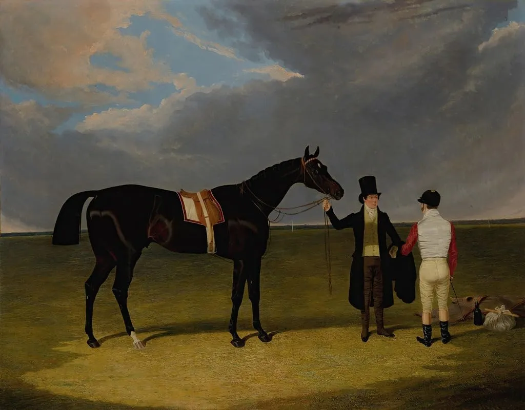 Mr. Wagstaffâ€™s The Saddler with Jockey and Trainer at Doncaster Poster Print by John Frederick Herring Snr. (24 x 36)