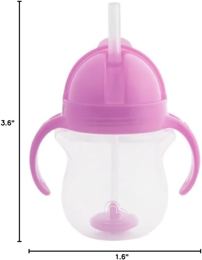Munchkin Weighted Straw Sippy Cups for Toddlers 7oz, Leak Proof, Easy to Hold-Great toddler cups with straws, Supports Straw-use Education, Straw Cups (Purple/Blue)