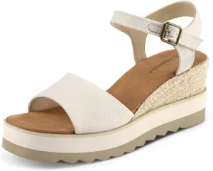 mysoft Womens Espadrille Wedge Sandals EVA Sole Platform Sandal Open Toe Ankle Strap Buckle Shoes