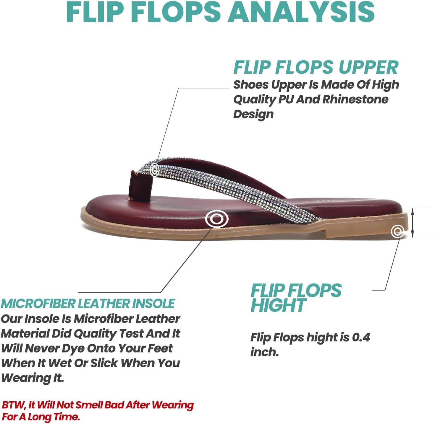 NianEr Womens Microfiber Leather Comfort Foam Rhinestone Glitter Sparkly Dress Flip Flop Sandals Summer Cute Flat Slides