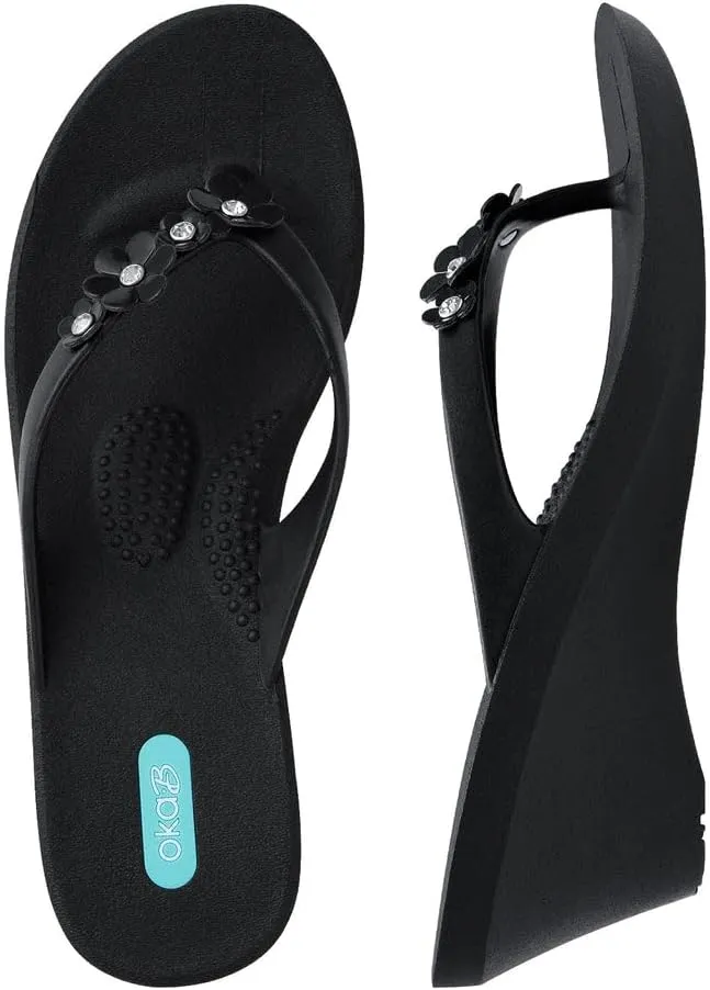 Oka-B Women's Margot Wedge Flip Flop Sandals