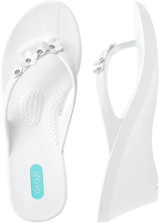 Oka-B Women's Margot Wedge Flip Flop Sandals