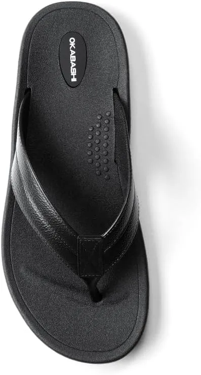 OKABASHI Men's Voyager Flip Flop | Scultped Footbed w/Nonslip Grip | Slip Resistent & Waterproof | Sustainably Made in the USA