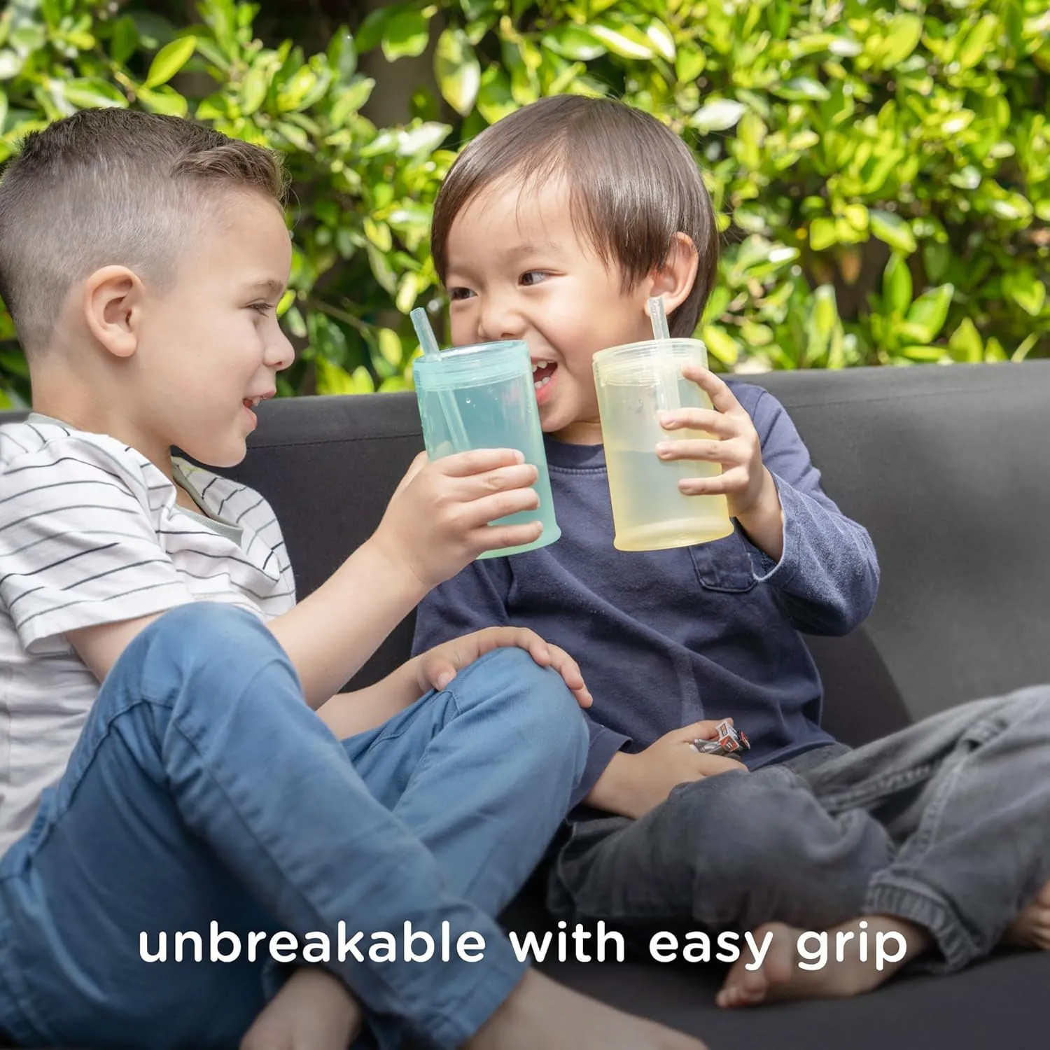 Olababy Clear View Silicone Training Cup with Straw Lid | Toddler Sippy Trainer 12mo  | Unbreakable Water Drinking Cups for Kids 2yr  | Baby Led Weaning & Feeding Supplies (Mint, 9 oz)
