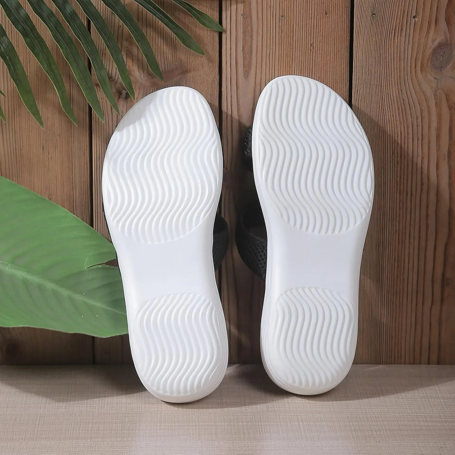 Orthopedic Sandals for Women, Fashionable Casual Summer Open Toe Soft Soled Thick Soled Flat Heeled Slippers Cushion Slip on Beach Outdoor Comfortable Breathable Mesh Slide Sandals