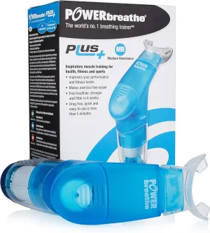 POWERbreathe - Breathing Exercise Device for Lungs, Breathing Trainer to Help Lung Capacity, Inspiratory Muscle Trainer - Blue, Medium Resistance