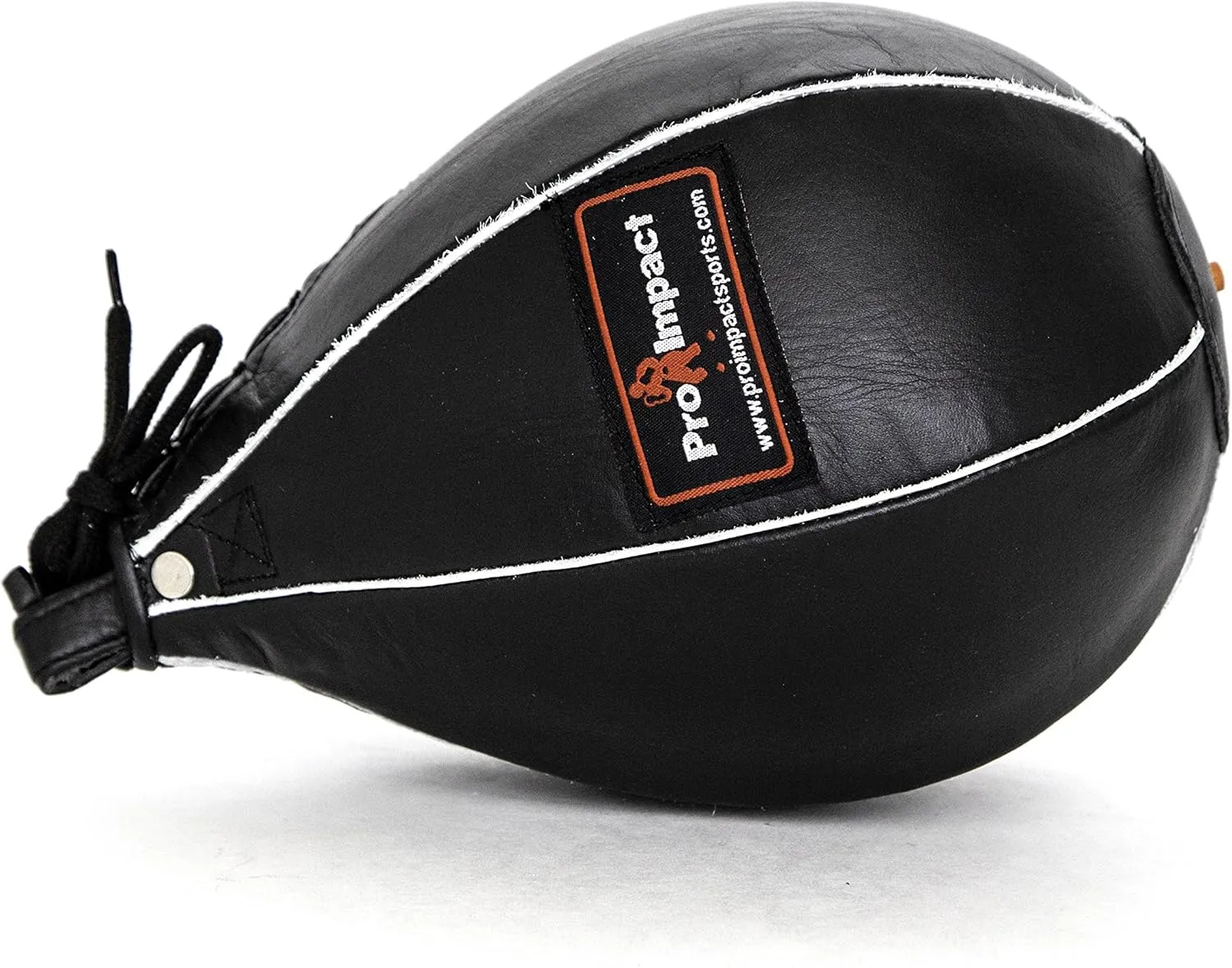 Pro Impact Genuine Leather Speed Bag – Pear Shaped Hanging Ball for Boxing, MMA & Muay Thai – Training Equipment for Doorway Hanging or Ceiling – Boxer Accuracy Workout, Drills & Exercise – Trainer