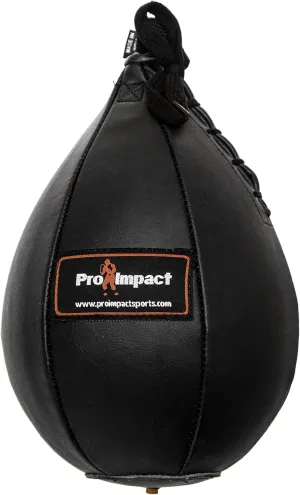 Pro Impact PU Leather Speed Bag – Pear Shaped Hanging Ball for Boxing, MMA & Muay Thai – Training Equipment for Doorway Hanging Ceiling – Boxer Accuracy Workout, Drills & Exercise – Punching Trainer