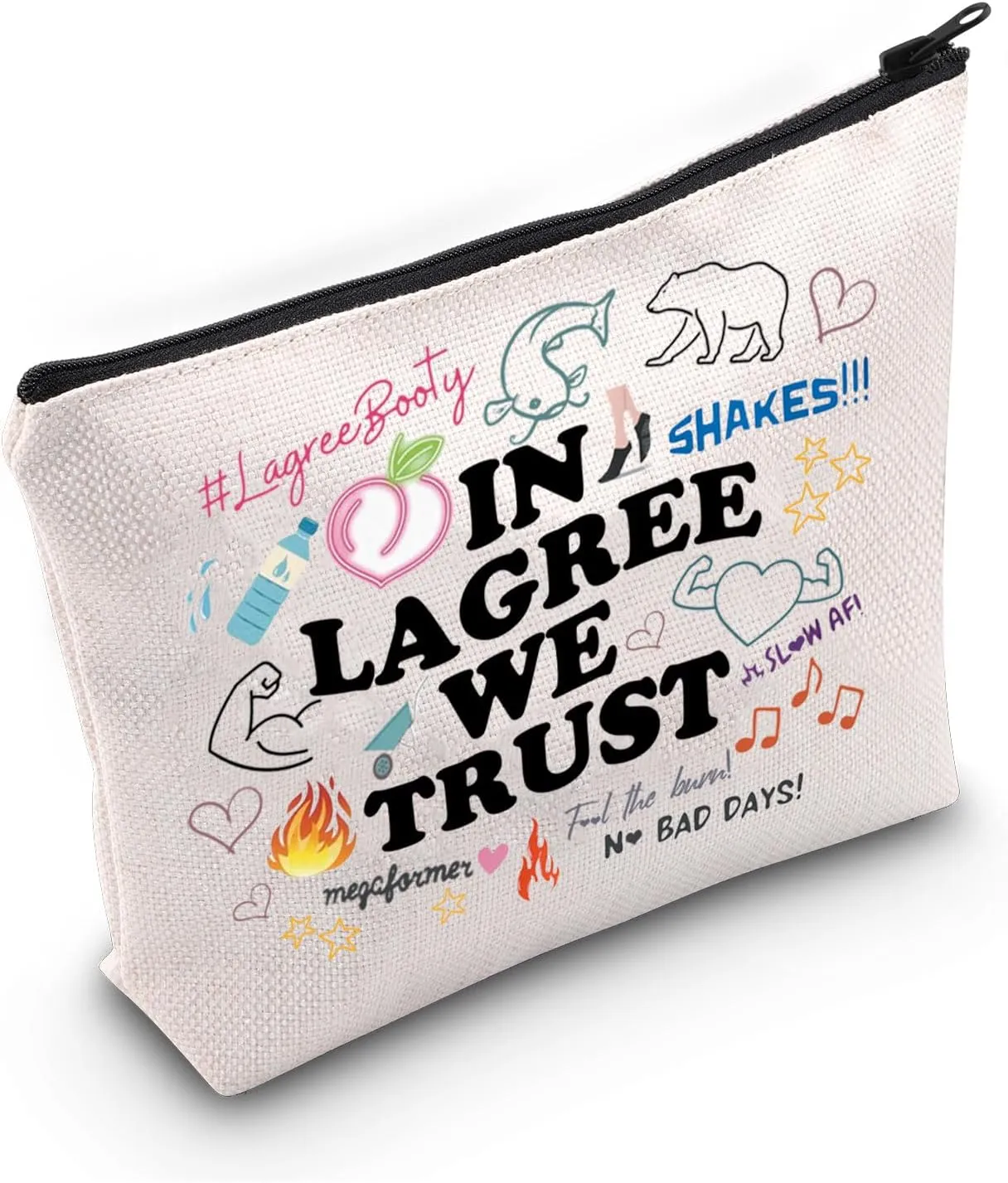 PWHAOO Fitness Lover Gift My L Era Makeup Bag Pilates Instructor Cosmetic Bag Workout Lover Gift Gym Instructor Gift (My L Era M)
