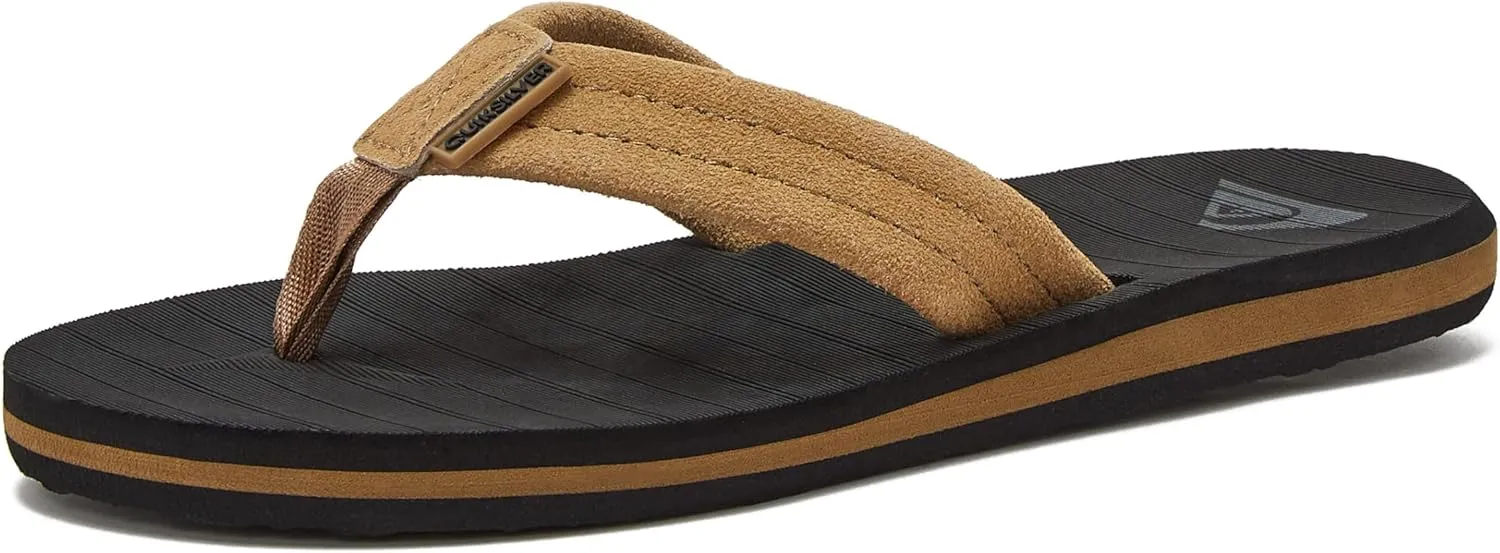 Quiksilver Boy's Carver Suede Fixed Strap Kids Flip Flop Youth Sandal