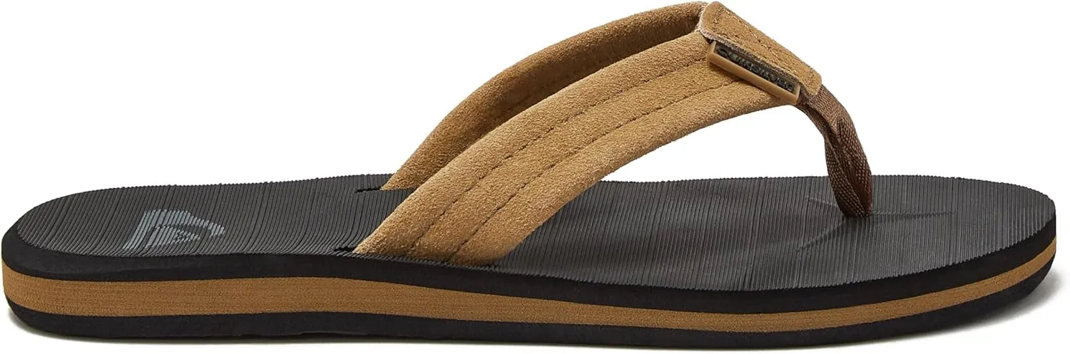 Quiksilver Boy's Carver Suede Fixed Strap Kids Flip Flop Youth Sandal