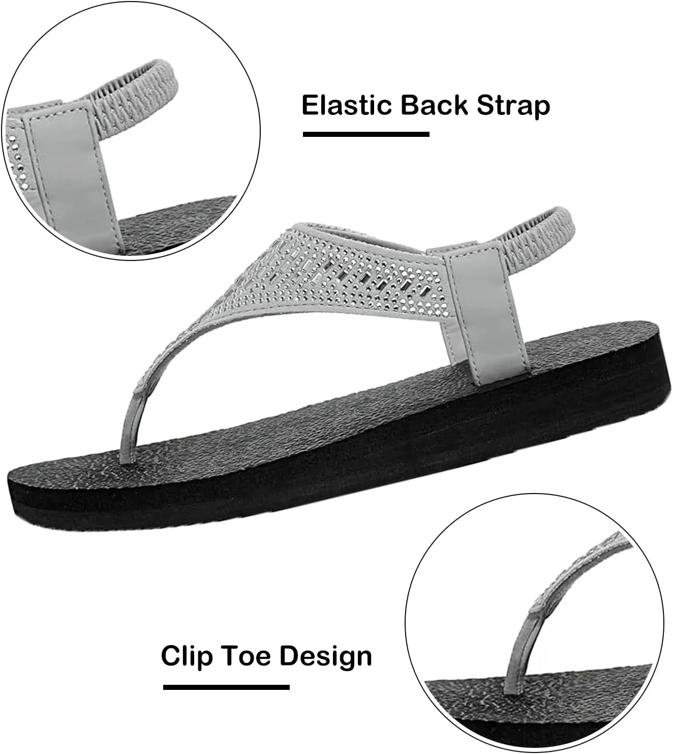 Ranberone Women's Yoga Mat Flip Flops Casual Flat Summer Beach Sandals