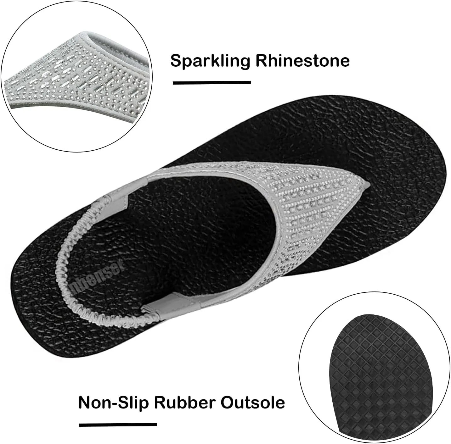 Ranberone Women's Yoga Mat Flip Flops Casual Flat Summer Beach Sandals