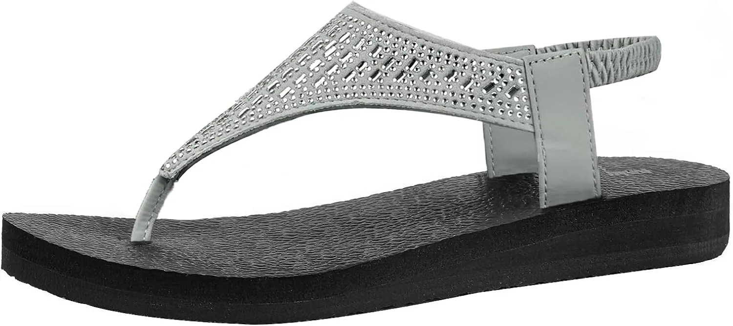 Ranberone Women's Yoga Mat Flip Flops Casual Flat Summer Beach Sandals