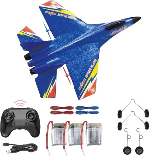 RC Plane 2.4Ghz Remote Control RTF Jet- 2 Channel Su-27 Anti-Fall Aircraft - Easy to Fly Glider with Gyro Stabilization Suitable for Beginners Kids & Adults