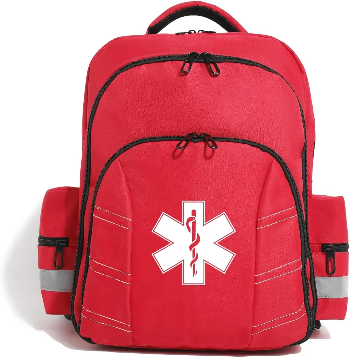Red Emergency Medical Backpack Empty First Aid Bags First Responder Bag for Trauma Medication Safety Backpack Travel Paramedic Bag EMS EMT for Nurse(bag only)