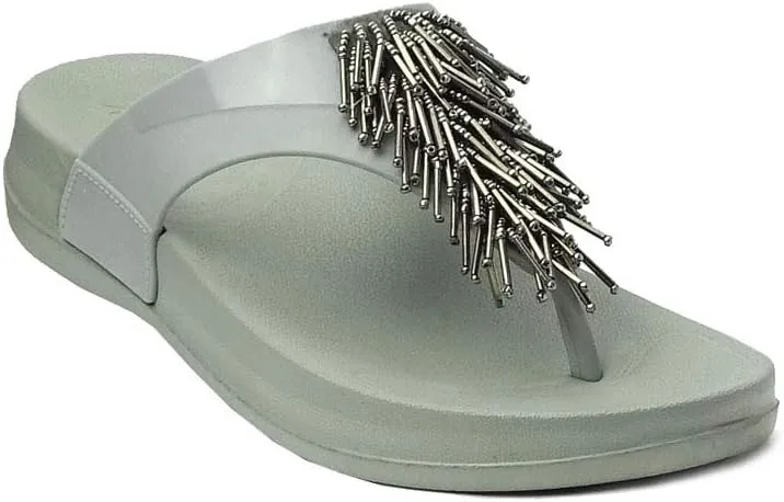 REDVOLUTION Women's Rhinestone Sandals Soft Platform Footbed Midsole Fashion Flip Flop