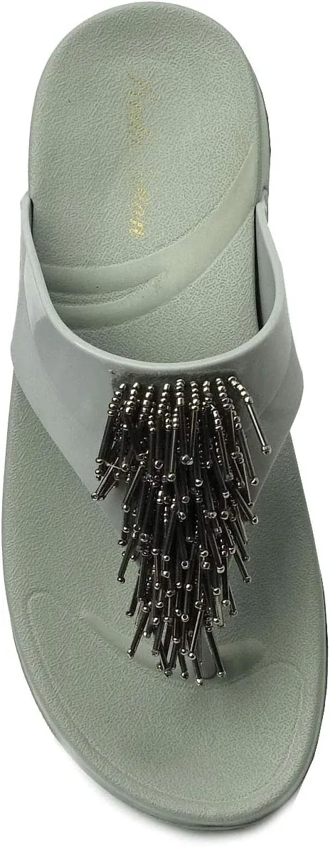 REDVOLUTION Women's Rhinestone Sandals Soft Platform Footbed Midsole Fashion Flip Flop