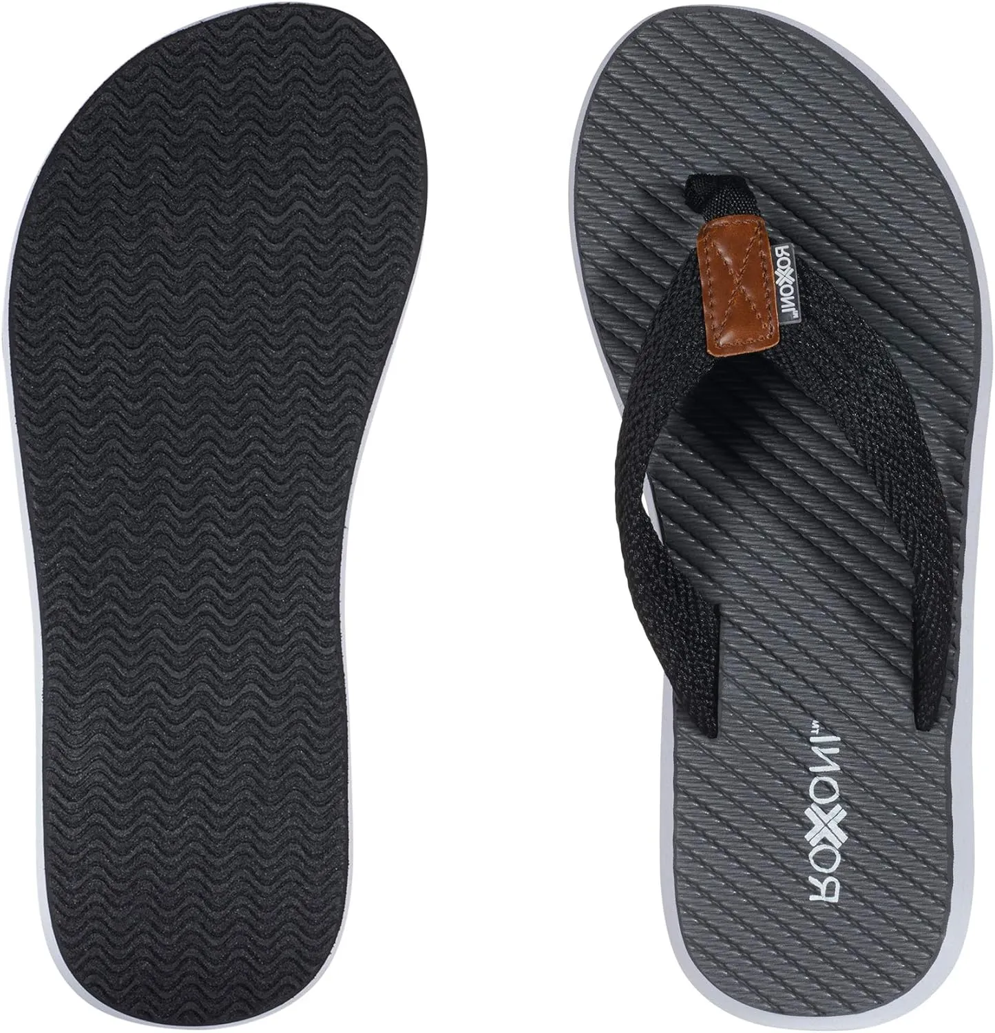 Roxoni Mens Thong Flip Flops Beach/Pool Outdoor Sandals