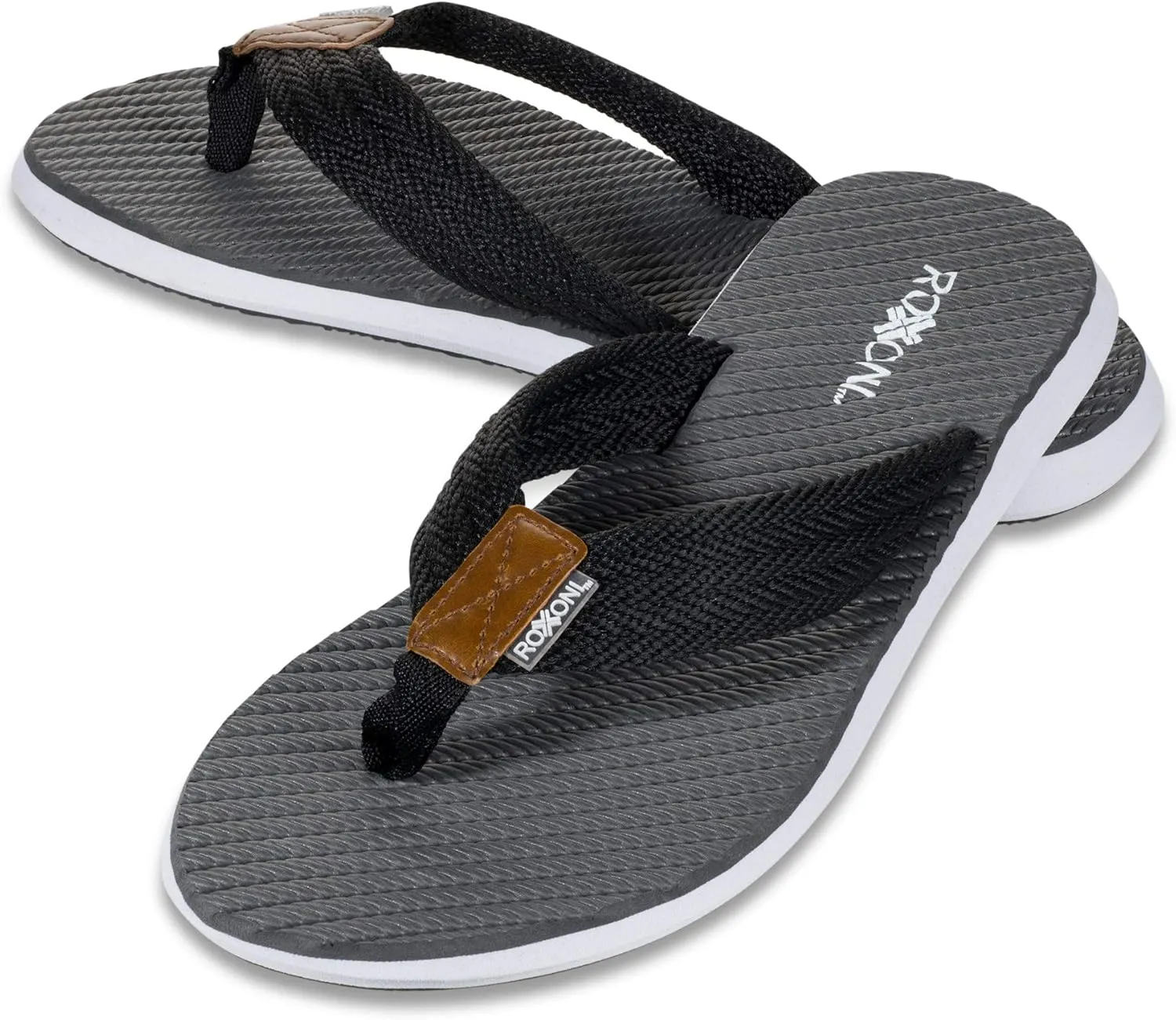 Roxoni Mens Thong Flip Flops Beach/Pool Outdoor Sandals