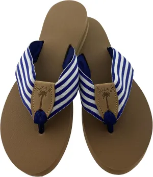 Royal Blue Stripe with Almond Sole Size 10