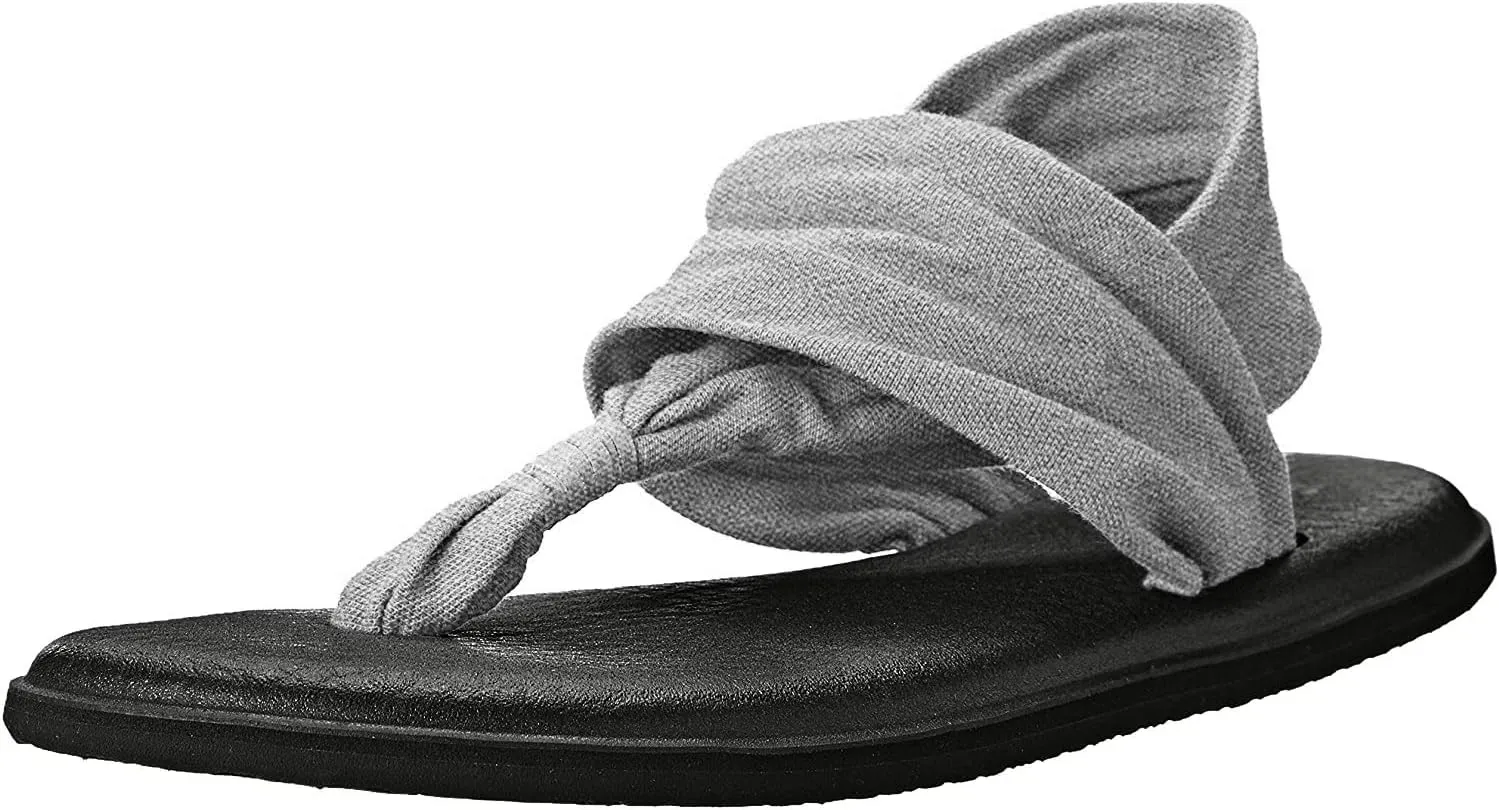Sanuk Women's Yoga Sling 2 Metallic Flip Flop, Silver, 10 M US