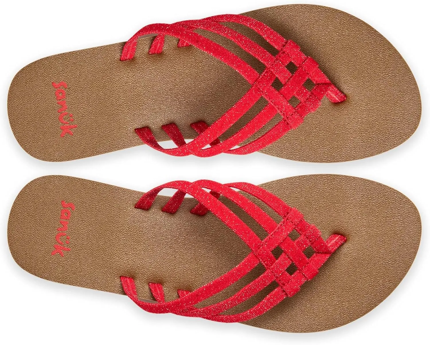 Sanuk Yoga Sandy II Sparkle | Flip Flops for Women | Yoga Sandals For Women | Women's Beach Sandals | Memory Foam Footbed