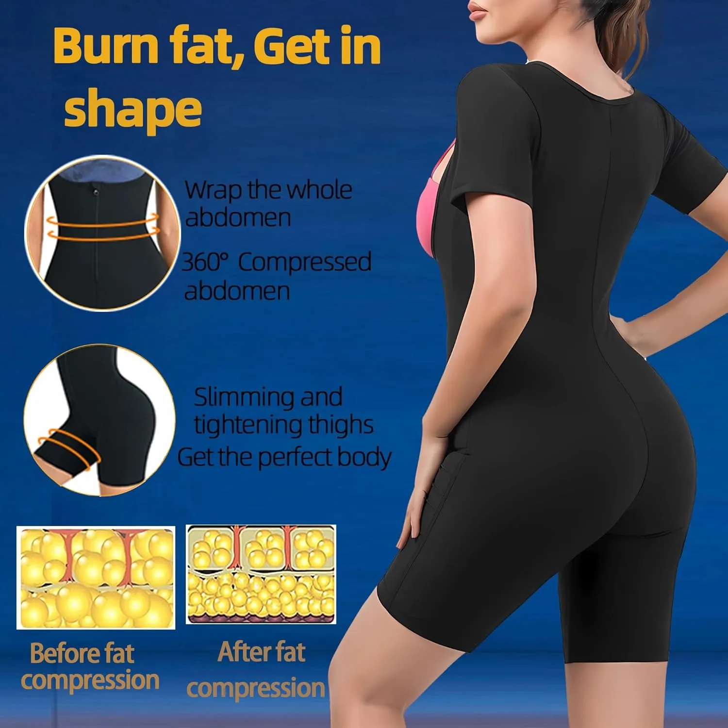 Sauna Suit For Women Weight Loss Workout Sweat Vest Waist Trainer Plus Size Shirt Gym Slimming Shapewear Full Body