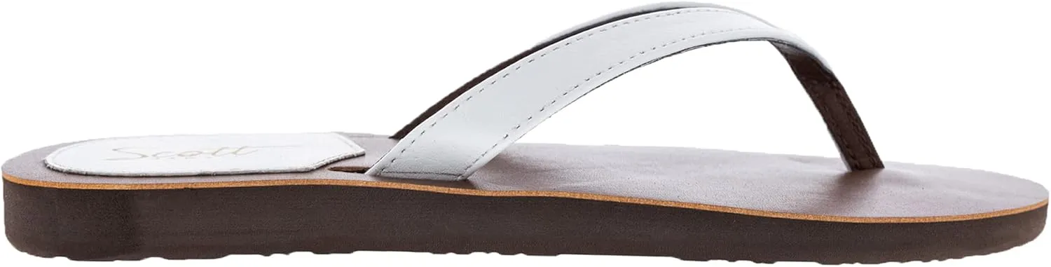 Scott Hawaii Women's Mohala | Vegan Leather Sandal | Narrow Width | Flat Heel | All Day Comfort Flip Flop