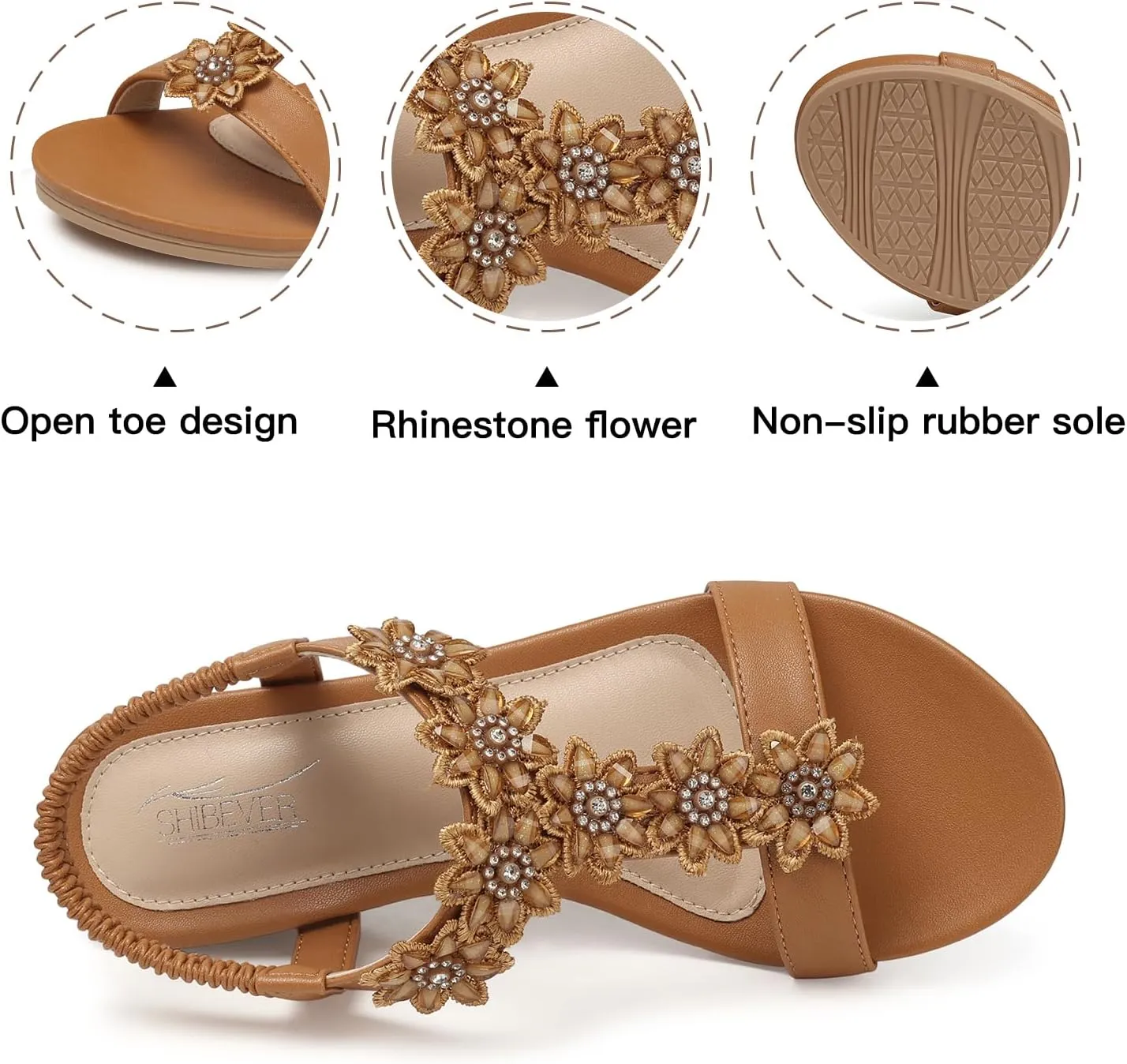 SHIBEVER Wedge Sandals for Women Dressy: Summer Platform Comfortable Low Wedges Womens Sandal