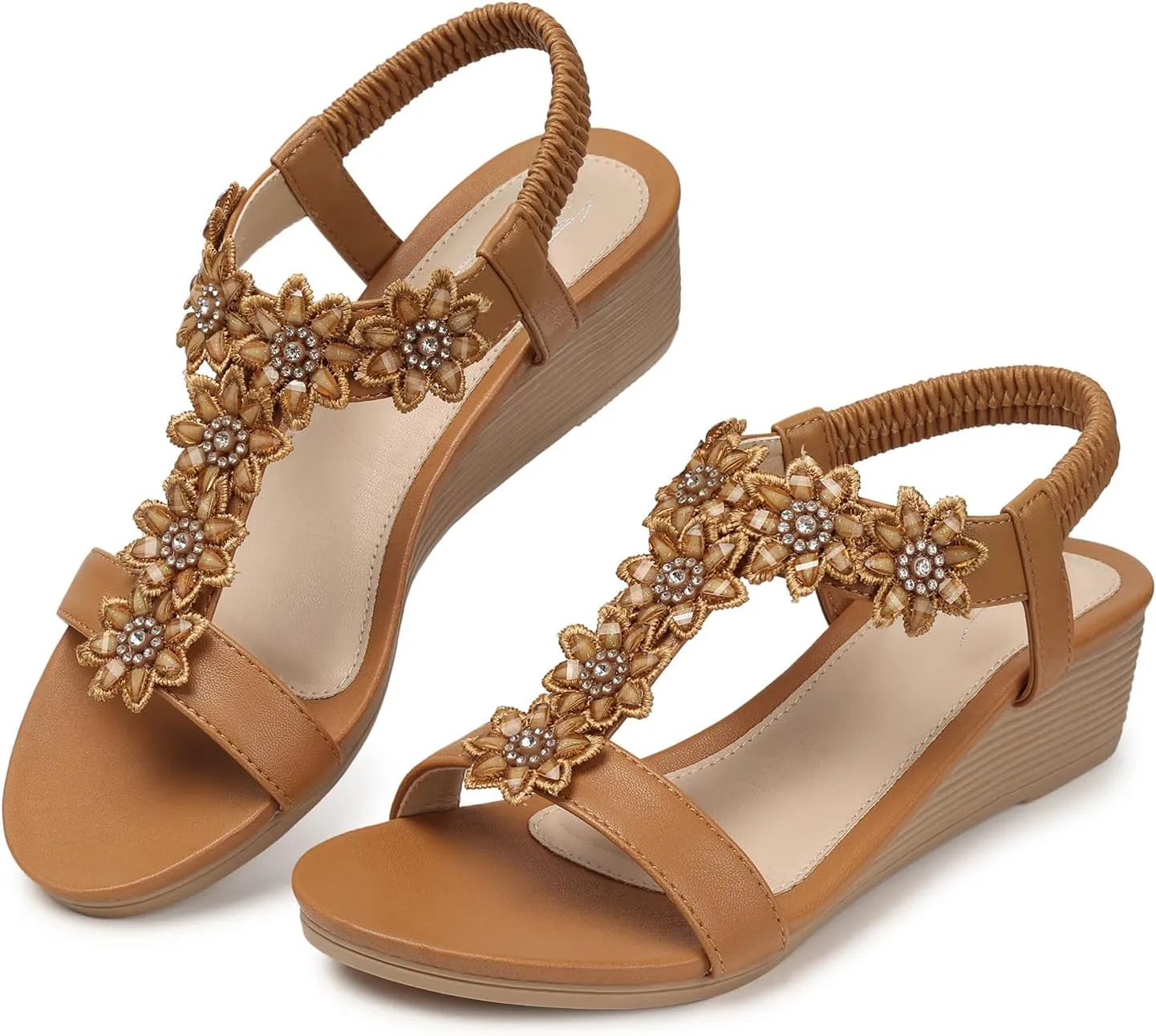 SHIBEVER Wedge Sandals for Women Dressy: Summer Platform Comfortable Low Wedges Womens Sandal