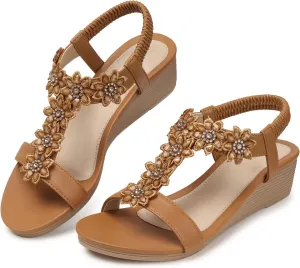 SHIBEVER Wedge Sandals for Women Dressy: Summer Platform Comfortable Low Wedges Womens Sandal