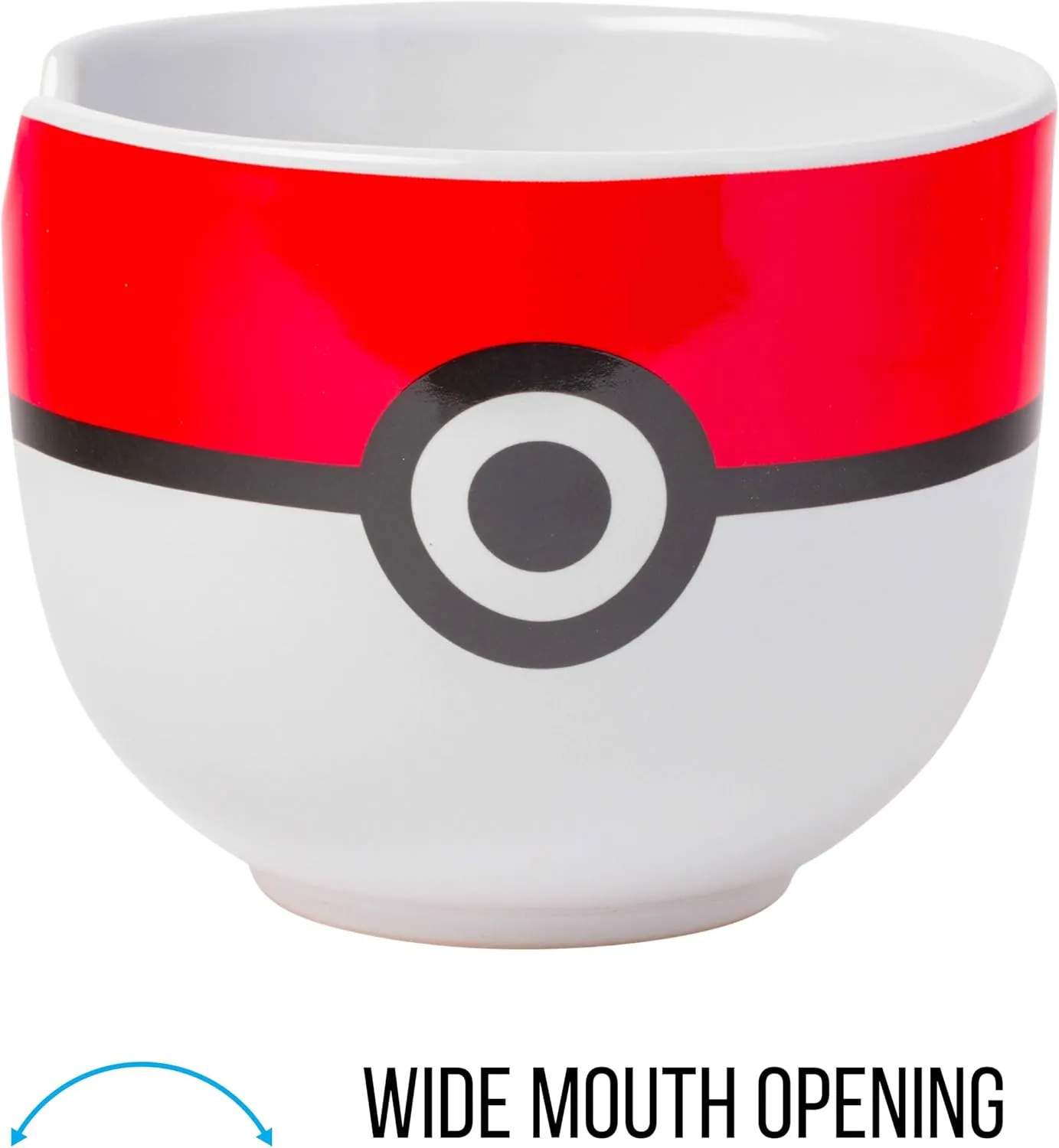 Silver Buffalo Pokemon Pokeball Ceramic Ramen Noodle Bowl with Chopsticks, Microwave Safe, 20 Ounces