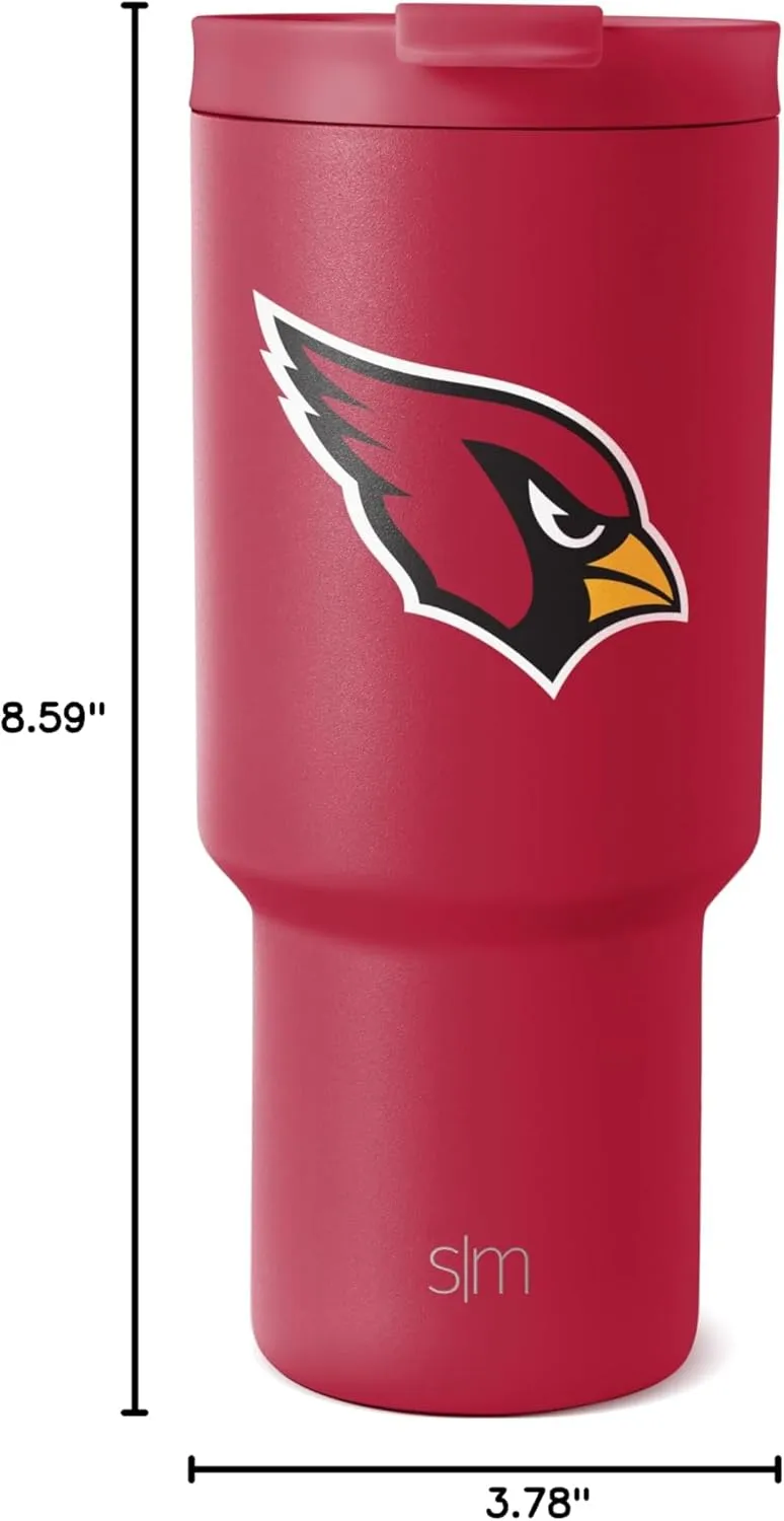 Simple Modern Officially Licensed NFL Arizona Cardinals 30 oz Tumbler with Flip Lid and Straws | Insulated Cup Stainless Steel | Gifts for Men Women | Trek Collection | Arizona Cardinals