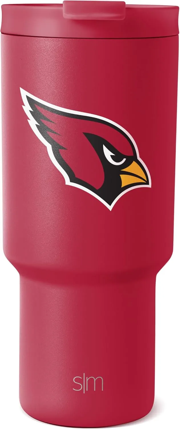 Simple Modern Officially Licensed NFL Arizona Cardinals 30 oz Tumbler with Flip Lid and Straws | Insulated Cup Stainless Steel | Gifts for Men Women | Trek Collection | Arizona Cardinals