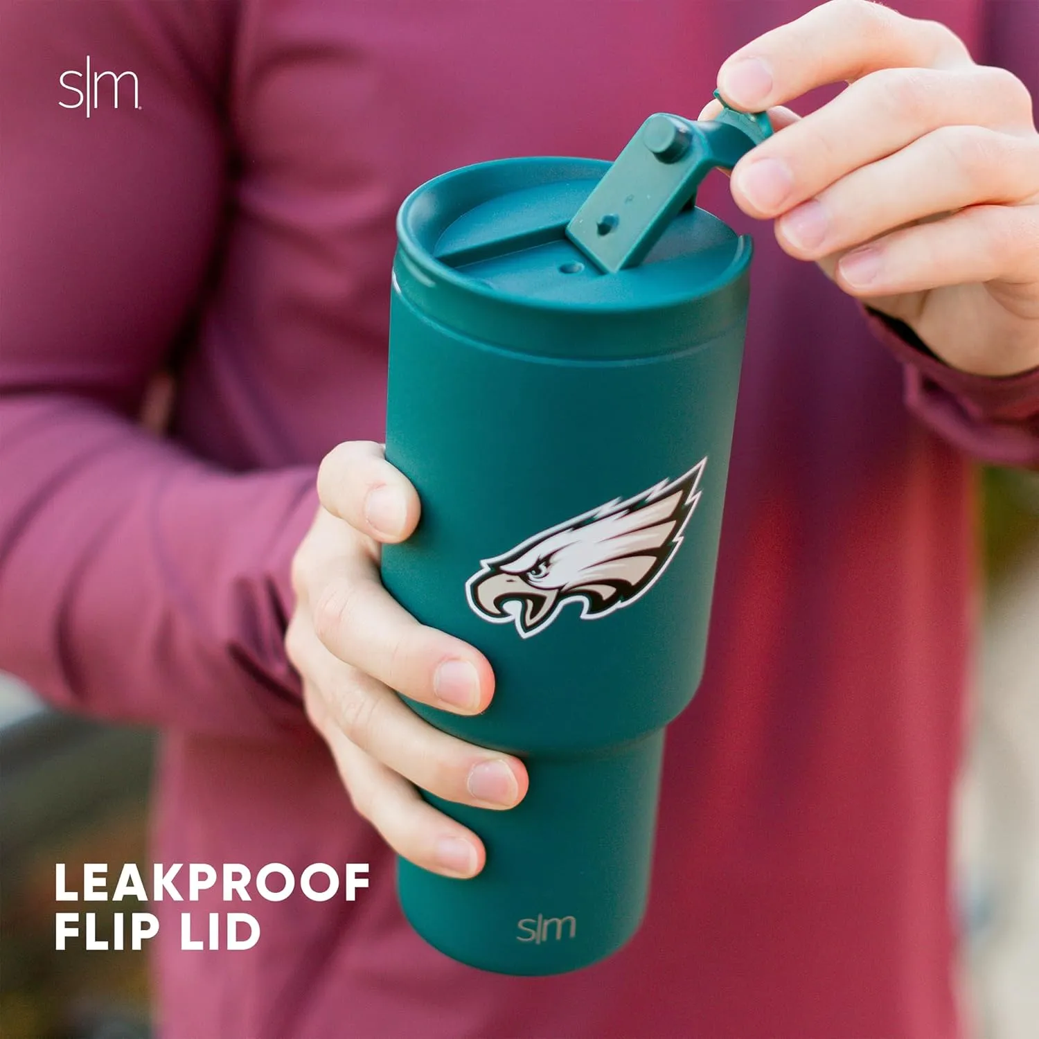 Simple Modern Officially Licensed NFL Carolina Panthers 30 oz Tumbler with Flip Lid and Straws | Insulated Cup Stainless Steel | Gifts for Men Women | Trek Collection | Carolina Panthers