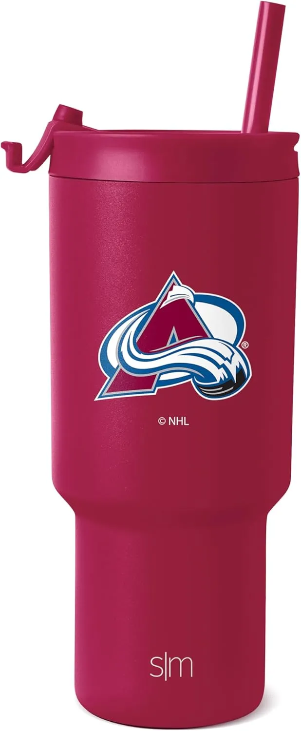 Simple Modern Officially Licensed NHL Colorado Avalanche 30 oz Tumbler with Flip Lid and Straws | Hockey Insulated Cup Stainless Steel | Gifts for Men Women | Trek Collection | Colorado Avalanche